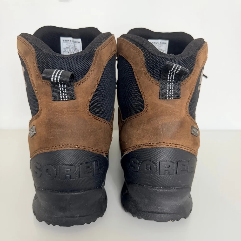 Sorel Men's Brown Black OutDry Waterproof Thinsulate Boots Size 14
